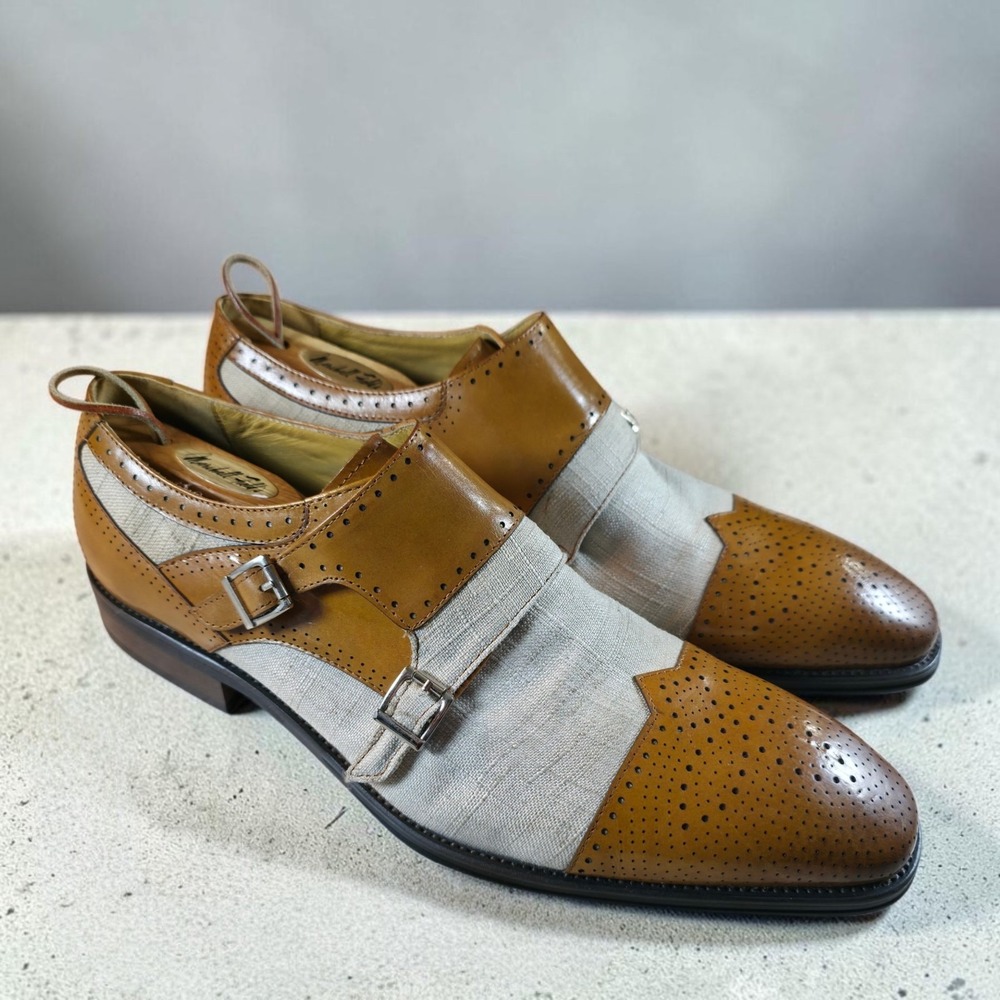 Stacy Adams Tayton Double Monk Strap Wingtip Cap Toe Dress Shoes Mens 12 W